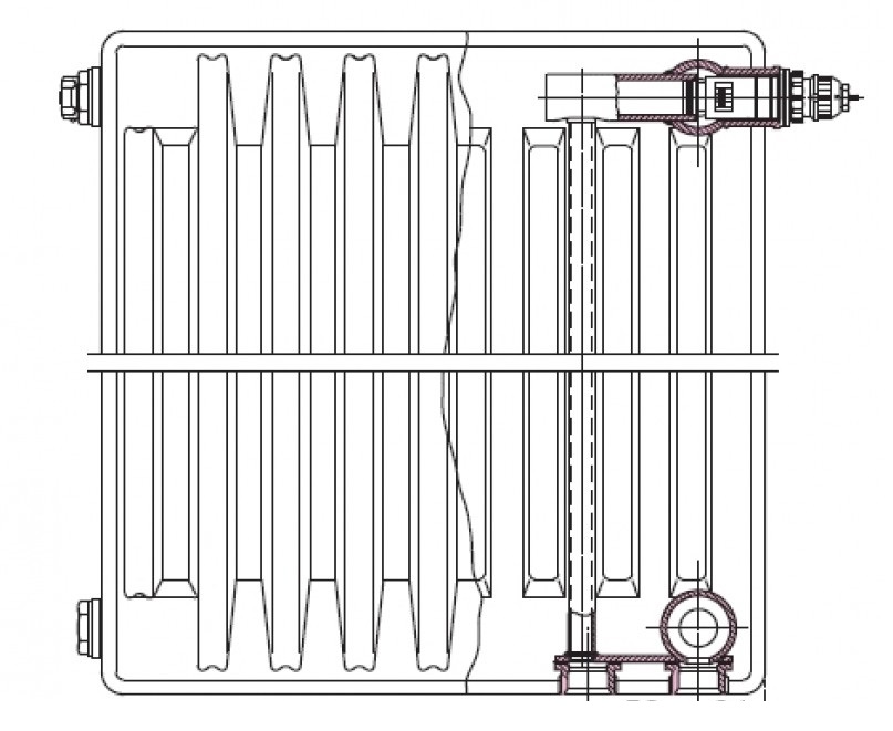 устройство радиатора с нижним подключением